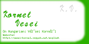 kornel vesei business card